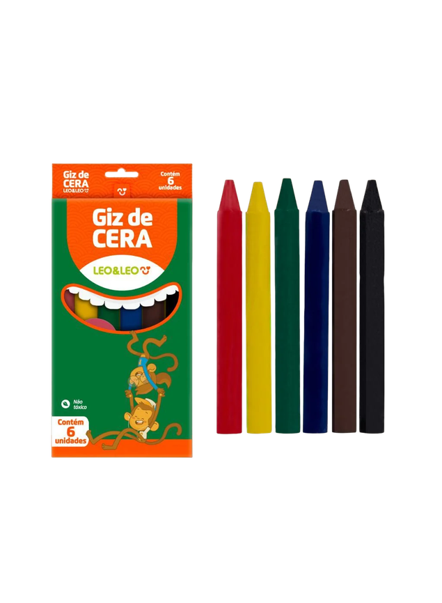 GIZ DE CERA 6 CORES FINO 8x88mm LEO&LEO