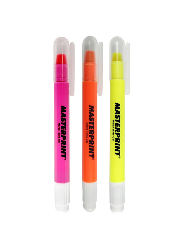 kit 3 cores caneta marca texto em gel neon ponta retratil masterprint mp 613 amarela laranja rosa 5819 1 d0167cc8b1a59de5c6bc050f285455fc 11zon
