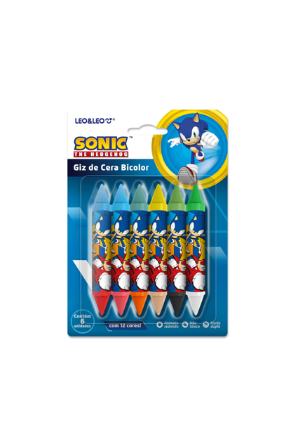 GIZ DE CERA BIG BICOLOR SONIC 12 CORES LEO&LEO